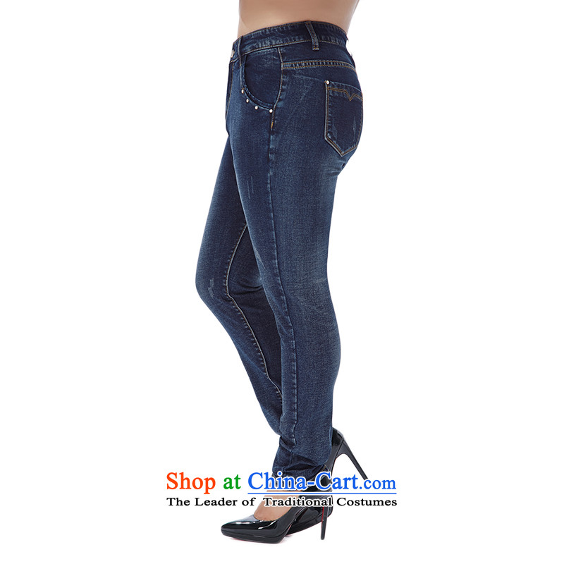 Msshe xl women 2015 new winter thick MM milling gross Sau San video thin thick dark Denim blue jeans their number rose from 11,017 the Susan Carroll, Ms Elsie T3, Yee (MSSHE),,, shopping on the Internet