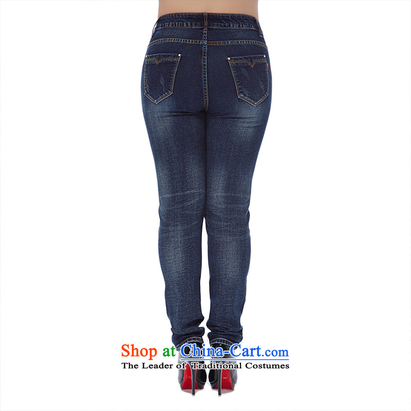 Msshe xl women 2015 new winter thick MM milling gross Sau San video thin thick dark Denim blue jeans their number rose from 11,017 the Susan Carroll, Ms Elsie T3, Yee (MSSHE),,, shopping on the Internet