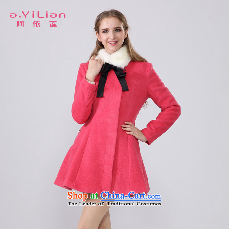 Aida 2015 Winter New Lin pure color sweet removable gross for a Bow Tie wool coat jacket is the umbrella? CA44197243 Western Red XL, Aida Lin (A.YILIAN) , , , shopping on the Internet