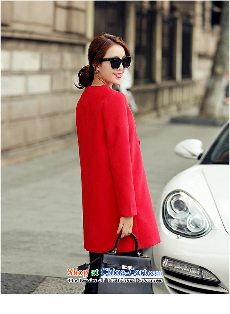The Korean version of the long A7A gross? windbreaker female autumn and winter long-sleeved line button and No for a wool coat cashmere overcoat large 1663 pink XL code picture, prices, brand platters! The elections are supplied in the national character of distribution, so action, buy now enjoy more preferential! As soon as possible.