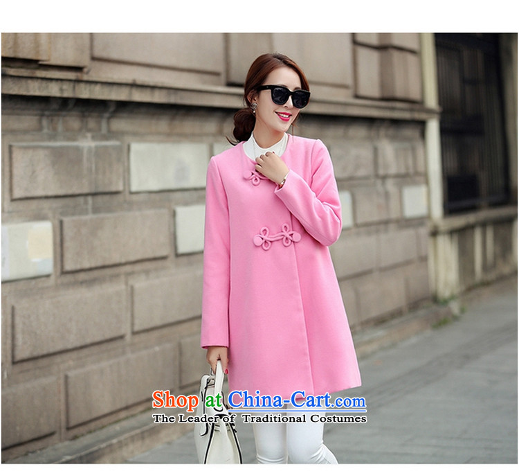 The Korean version of the long A7A gross? windbreaker female autumn and winter long-sleeved line button and No for a wool coat cashmere overcoat large 1663 pink XL code picture, prices, brand platters! The elections are supplied in the national character of distribution, so action, buy now enjoy more preferential! As soon as possible.
