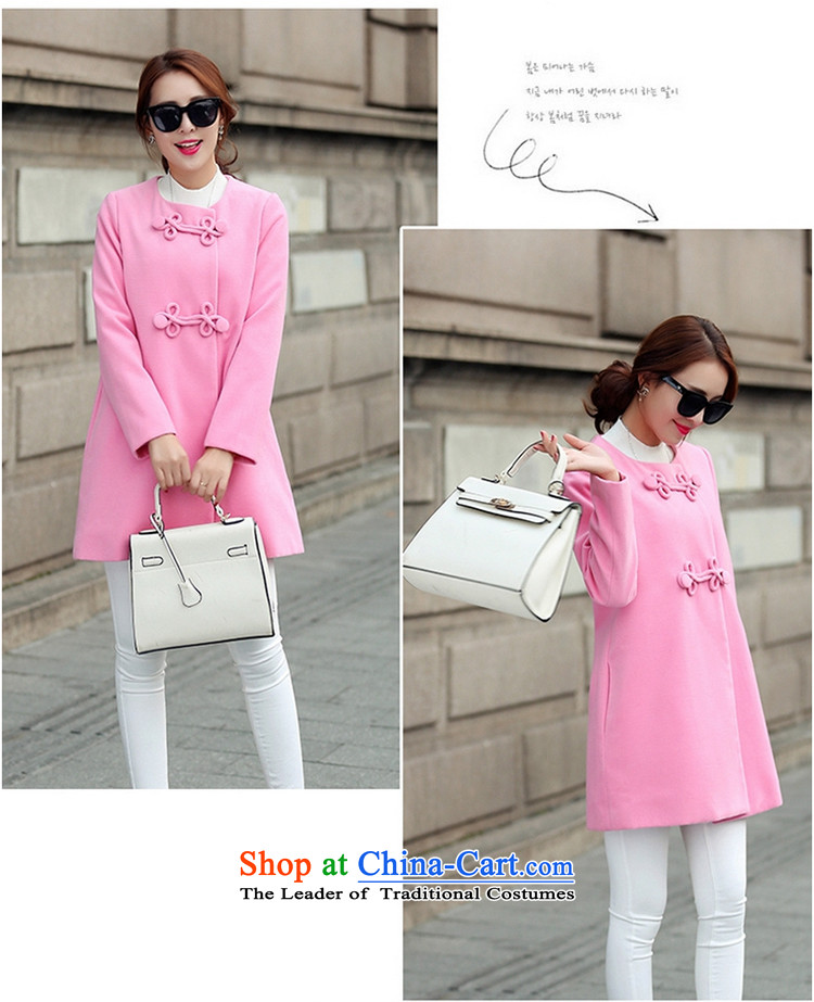 The Korean version of the long A7A gross? windbreaker female autumn and winter long-sleeved line button and No for a wool coat cashmere overcoat large 1663 pink XL code picture, prices, brand platters! The elections are supplied in the national character of distribution, so action, buy now enjoy more preferential! As soon as possible.