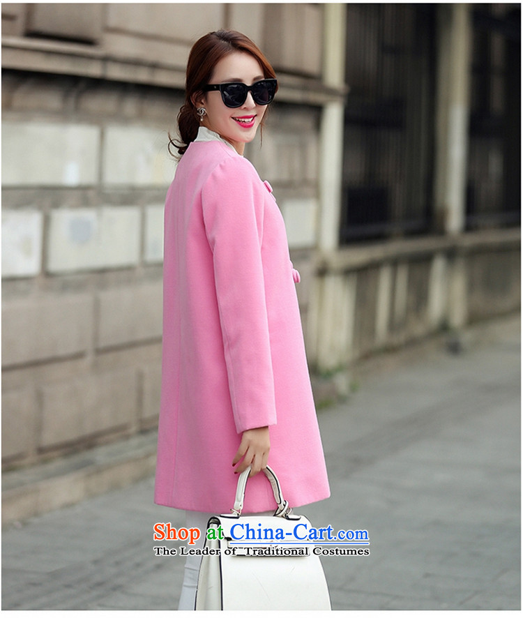 The Korean version of the long A7A gross? windbreaker female autumn and winter long-sleeved line button and No for a wool coat cashmere overcoat large 1663 pink XL code picture, prices, brand platters! The elections are supplied in the national character of distribution, so action, buy now enjoy more preferential! As soon as possible.