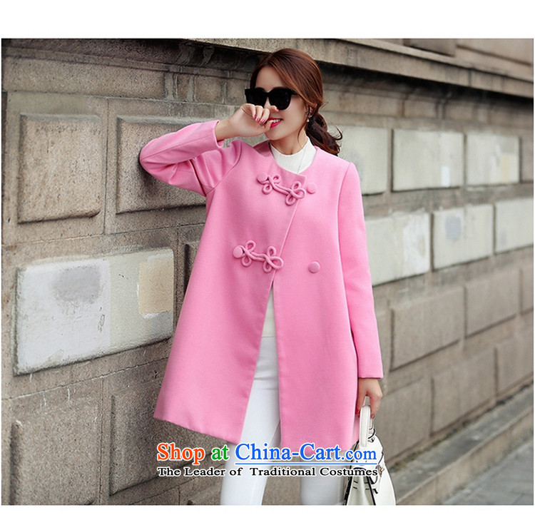 The Korean version of the long A7A gross? windbreaker female autumn and winter long-sleeved line button and No for a wool coat cashmere overcoat large 1663 pink XL code picture, prices, brand platters! The elections are supplied in the national character of distribution, so action, buy now enjoy more preferential! As soon as possible.