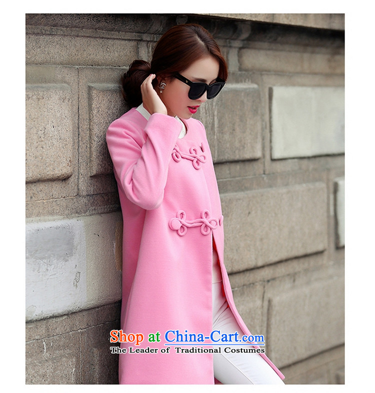 The Korean version of the long A7A gross? windbreaker female autumn and winter long-sleeved line button and No for a wool coat cashmere overcoat large 1663 pink XL code picture, prices, brand platters! The elections are supplied in the national character of distribution, so action, buy now enjoy more preferential! As soon as possible.