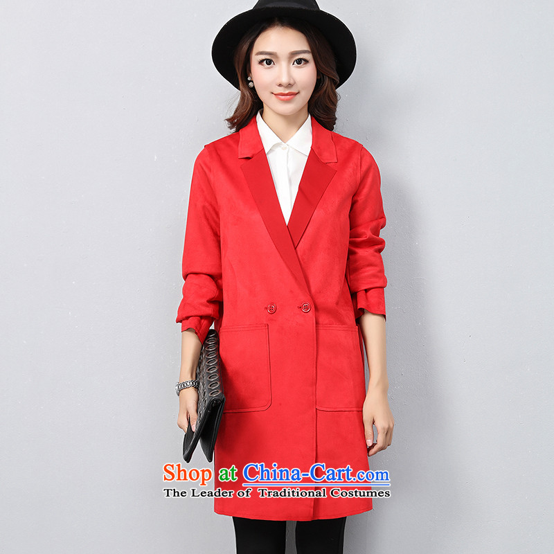 The OSCE had the autumn and winter, chamois leather jacket female video fluff? In thin Long Hoodie B05065 RED M