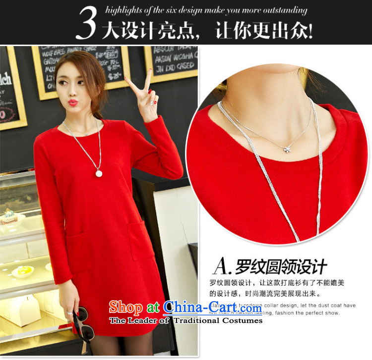 Morning to 2015 autumn and winter female new ultra large lady knitted dresses round-neck collar stylish long-sleeved solid color coated apron long black shirt 3XL( forming the recommendations 150-165¨catties) Picture, prices, brand platters! The elections are supplied in the national character of distribution, so action, buy now enjoy more preferential! As soon as possible.