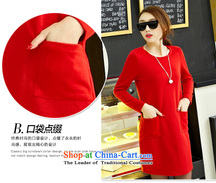 Morning to 2015 autumn and winter female new ultra large lady knitted dresses round-neck collar stylish long-sleeved solid color coated apron long black shirt 3XL( forming the recommendations 150-165¨catties) Picture, prices, brand platters! The elections are supplied in the national character of distribution, so action, buy now enjoy more preferential! As soon as possible.