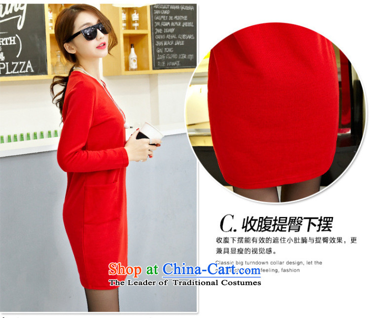 Morning to 2015 autumn and winter female new ultra large lady knitted dresses round-neck collar stylish long-sleeved solid color coated apron long black shirt 3XL( forming the recommendations 150-165¨catties) Picture, prices, brand platters! The elections are supplied in the national character of distribution, so action, buy now enjoy more preferential! As soon as possible.