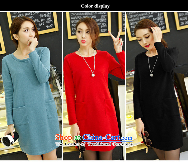 Morning to 2015 autumn and winter female new ultra large lady knitted dresses round-neck collar stylish long-sleeved solid color coated apron long black shirt 3XL( forming the recommendations 150-165¨catties) Picture, prices, brand platters! The elections are supplied in the national character of distribution, so action, buy now enjoy more preferential! As soon as possible.