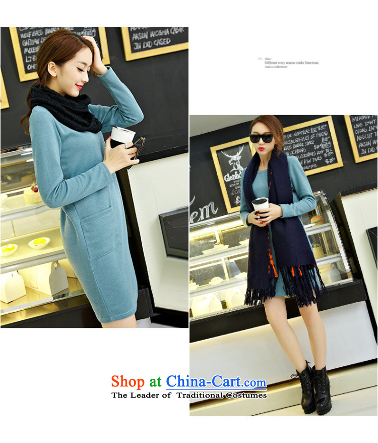 Morning to 2015 autumn and winter female new ultra large lady knitted dresses round-neck collar stylish long-sleeved solid color coated apron long black shirt 3XL( forming the recommendations 150-165¨catties) Picture, prices, brand platters! The elections are supplied in the national character of distribution, so action, buy now enjoy more preferential! As soon as possible.