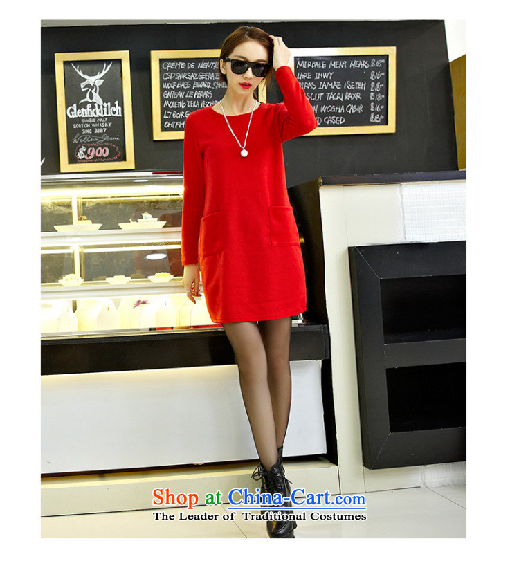 Morning to 2015 autumn and winter female new ultra large lady knitted dresses round-neck collar stylish long-sleeved solid color coated apron long black shirt 3XL( forming the recommendations 150-165¨catties) Picture, prices, brand platters! The elections are supplied in the national character of distribution, so action, buy now enjoy more preferential! As soon as possible.