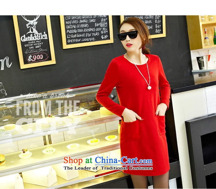 Morning to 2015 autumn and winter female new ultra large lady knitted dresses round-neck collar stylish long-sleeved solid color coated apron long black shirt 3XL( forming the recommendations 150-165¨catties) Picture, prices, brand platters! The elections are supplied in the national character of distribution, so action, buy now enjoy more preferential! As soon as possible.