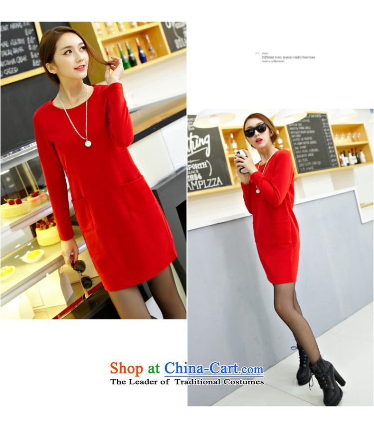 Morning to 2015 autumn and winter female new ultra large lady knitted dresses round-neck collar stylish long-sleeved solid color coated apron long black shirt 3XL( forming the recommendations 150-165¨catties) Picture, prices, brand platters! The elections are supplied in the national character of distribution, so action, buy now enjoy more preferential! As soon as possible.