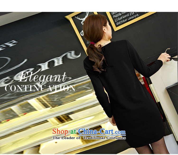 Morning to 2015 autumn and winter female new ultra large lady knitted dresses round-neck collar stylish long-sleeved solid color coated apron long black shirt 3XL( forming the recommendations 150-165¨catties) Picture, prices, brand platters! The elections are supplied in the national character of distribution, so action, buy now enjoy more preferential! As soon as possible.