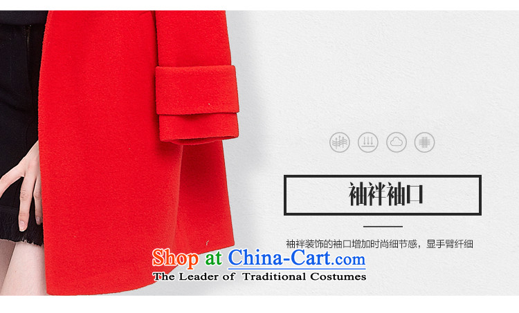 Sunny Pik Lam 2015 gross coats womens? reverse collar-long-sleeved loose cocoon-shoulder? In gross jacket long red M picture, prices, brand platters! The elections are supplied in the national character of distribution, so action, buy now enjoy more preferential! As soon as possible.