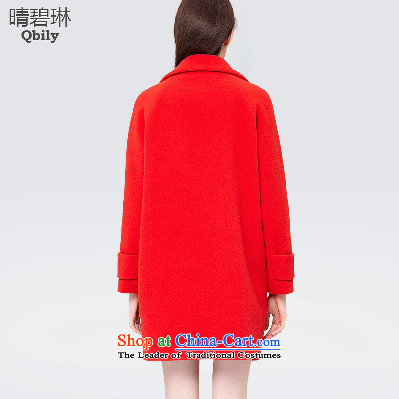 Sunny Pik Lam 2015 gross coats womens? reverse collar-long-sleeved loose cocoon-shoulder? In gross jacket long red M sunny Pik-rim (qbily) , , , shopping on the Internet