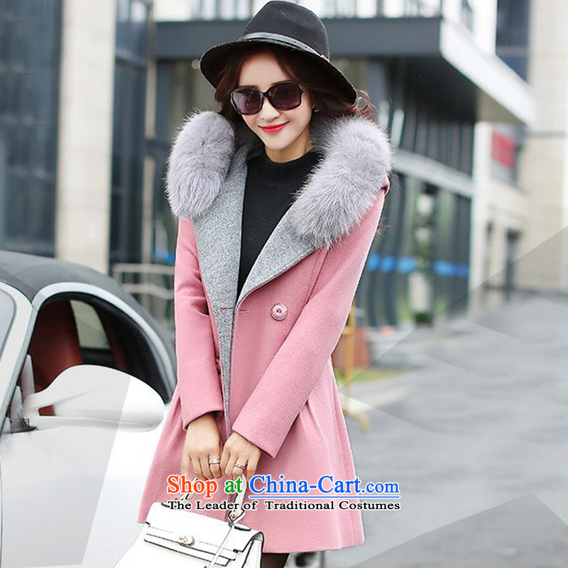 Contee Tarja Halonen of autumn and winter 2015 New Women Korean Fox gross aristocratic small incense for the wind in Sau San long a wool coat jacket 358# leather toner , L, Tarja Halonen (KANGDIYA CONTEE) , , , shopping on the Internet