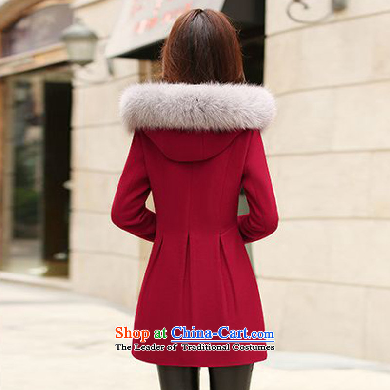 The law of the Hyatt Regency Tarja Halonen of autumn and winter 2015 new Korean version in the medium to long term, Sau San a wool coat collar lapel gross flows of female jacket coat?. L, the law of the Hyatt Regency Red Tarja Halonen (YUEFAYA) , , , shop
