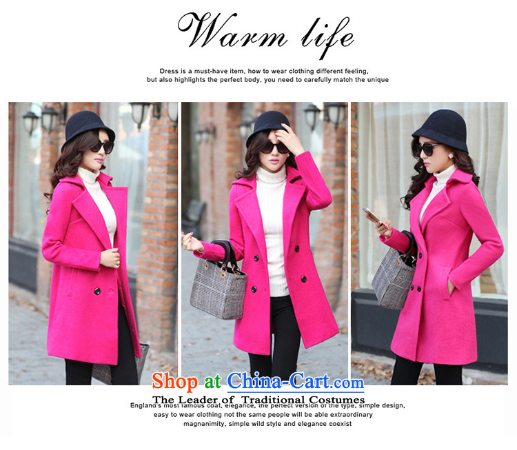 Anne Road 2015 new Korean Sleek and versatile Solid Color Sau San video in double-thin long coats gross Jacket - in this red M picture, prices, brand platters! The elections are supplied in the national character of distribution, so action, buy now enjoy more preferential! As soon as possible.