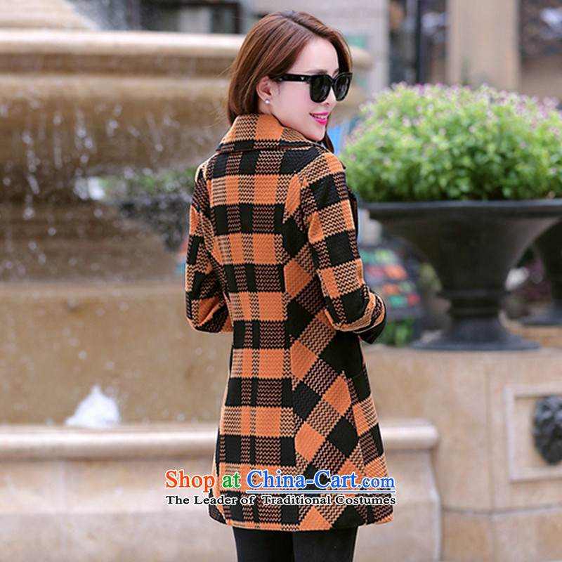 Scented Winter 2015 new handsome stylish thin Korean Sau San video temperament V1700 Jacket Card gross? Its grid M, scented (piaoxiang) , , , shopping on the Internet