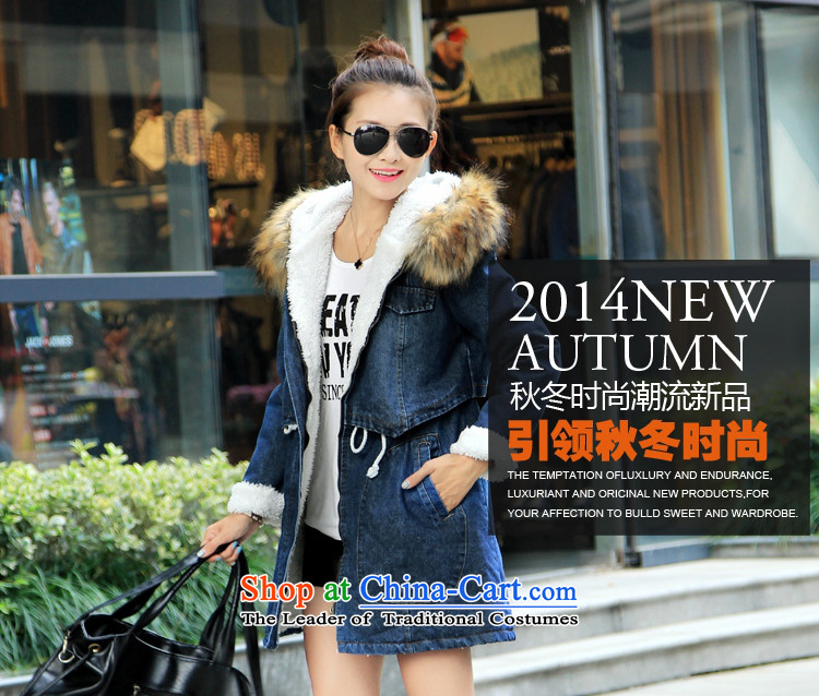 2015 winter clothing new Korean version of large numbers of ladies thick MM loose, Hin thin, thick cotton thick sister in students long plus lint-free thick preppy cowboy jacket map color pictures, prices, XXL brand platters! The elections are supplied in the national character of distribution, so action, buy now enjoy more preferential! As soon as possible.