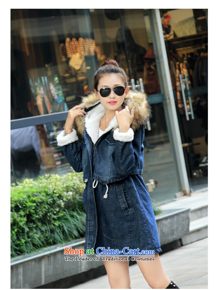 2015 winter clothing new Korean version of large numbers of ladies thick MM loose, Hin thin, thick cotton thick sister in students long plus lint-free thick preppy cowboy jacket map color pictures, prices, XXL brand platters! The elections are supplied in the national character of distribution, so action, buy now enjoy more preferential! As soon as possible.