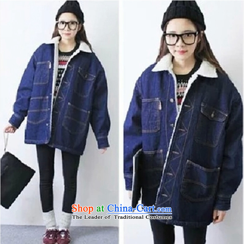 2015 winter clothing new Korean version of large numbers of ladies thick MM loose, Hin thin, thick cotton clothing thick cotton coat in Korea long plus winter lint-free students cowboy jacket map color M witch (YOJINJN) , , , shopping on the Internet