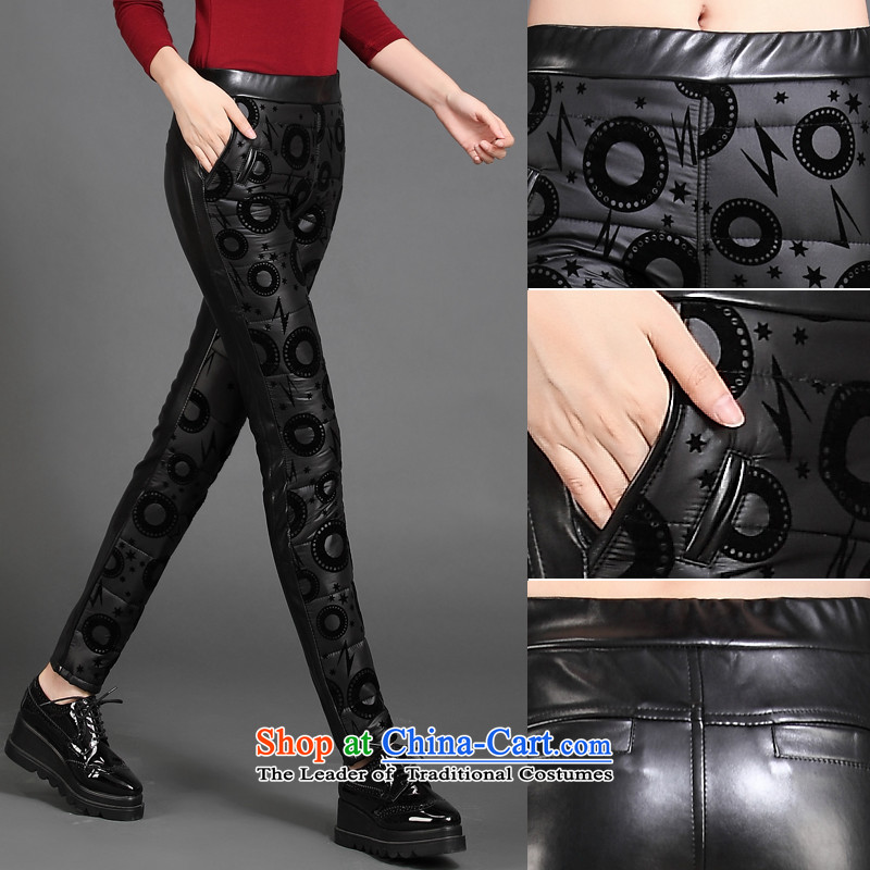 For M- Large 2015 Fall/Winter Collections for women to new xl quality duvet bedding Bonfrere looked as casual stylish stamp PU leather pants Sau San W7013 girl children for m Black 3XL, shopping on the Internet has been pressed.