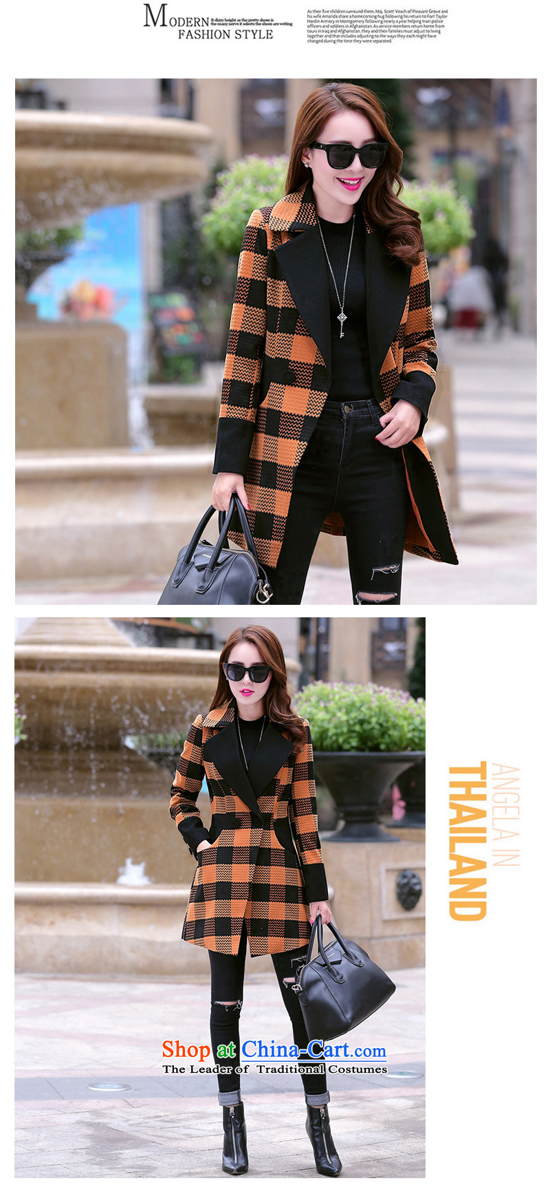 Yu Chien YQ 2015 Fall/Winter Collections new Korean grid gross jacket? 