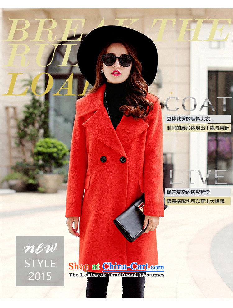 Korean figure for autumn and winter 2015, Connie on new Western liberal large a wool coat female Heung-wind jacket girl in gross? Long Korean thick wool red cloak orange M pictures?, prices, brand platters! The elections are supplied in the national character of distribution, so action, buy now enjoy more preferential! As soon as possible.