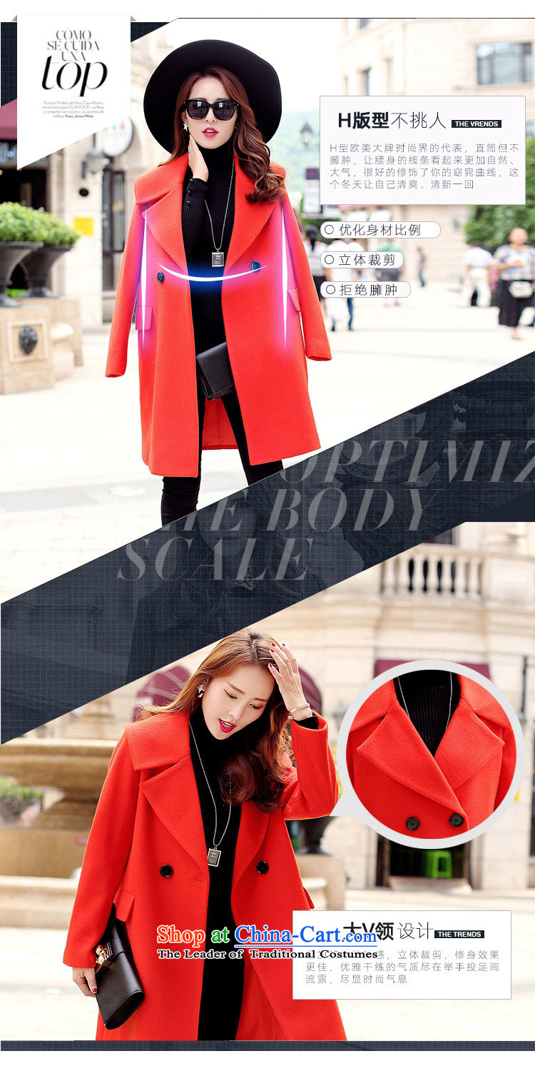 Korean figure for autumn and winter 2015, Connie on new Western liberal large a wool coat female Heung-wind jacket girl in gross? Long Korean thick wool red cloak orange M pictures?, prices, brand platters! The elections are supplied in the national character of distribution, so action, buy now enjoy more preferential! As soon as possible.