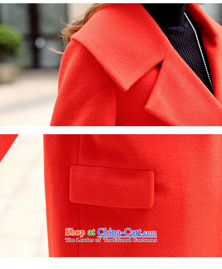 Korean figure for autumn and winter 2015, Connie on new Western liberal large a wool coat female Heung-wind jacket girl in gross? Long Korean thick wool red cloak orange M pictures?, prices, brand platters! The elections are supplied in the national character of distribution, so action, buy now enjoy more preferential! As soon as possible.