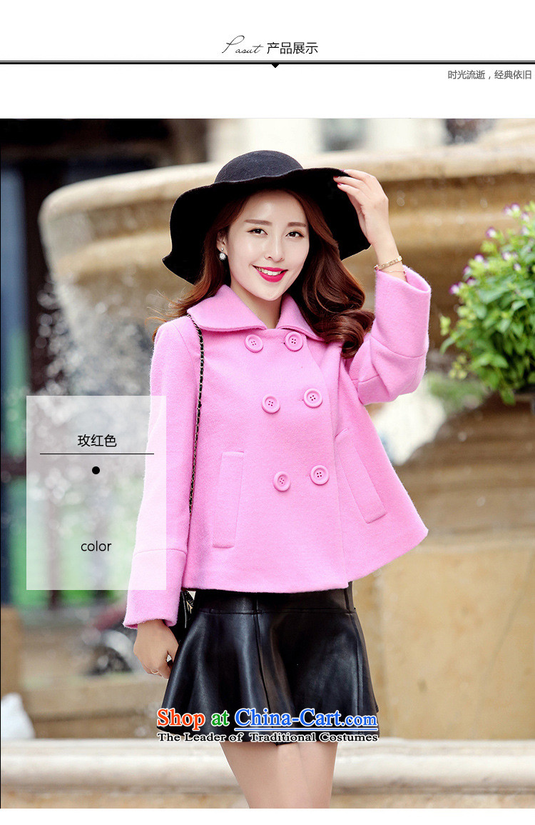 Korean figure Connie autumn and winter 2015 install new pink small incense wind jacket female short hair?), double-Korean large Sau San so Coat wool? cloak of red M picture jacket, prices, brand platters! The elections are supplied in the national character of distribution, so action, buy now enjoy more preferential! As soon as possible.