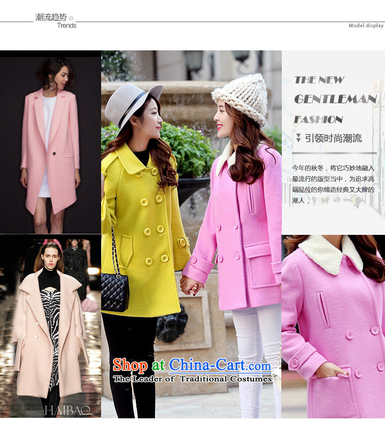 Korean figure Connie of autumn and winter 2015 new lambs for small wind-Gross Gross girls jacket? long large coats Korean Sau San? Preppy pink a wool coat of red M picture, prices, brand platters! The elections are supplied in the national character of distribution, so action, buy now enjoy more preferential! As soon as possible.