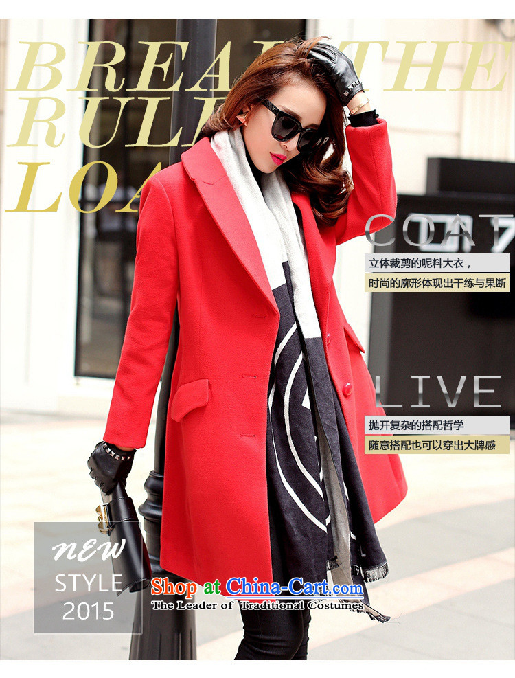 Korean figure Connie of autumn and winter 2015 on new red cloak large western-style suit for Korea? Edition small incense wind jacket girl in gross? long wool Sau San a wool coat pink M picture, prices, brand platters! The elections are supplied in the national character of distribution, so action, buy now enjoy more preferential! As soon as possible.