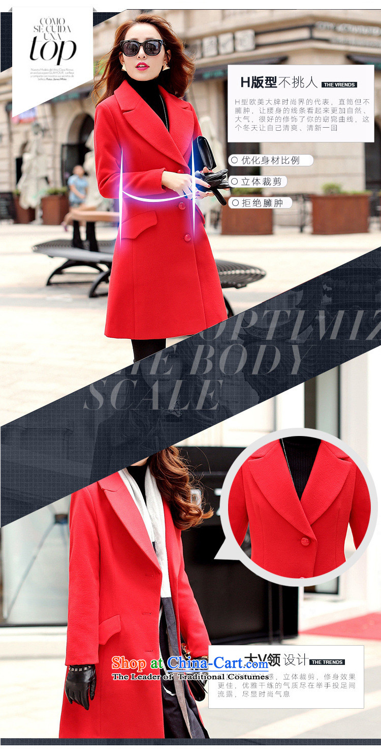 Korean figure Connie of autumn and winter 2015 on new red cloak large western-style suit for Korea? Edition small incense wind jacket girl in gross? long wool Sau San a wool coat pink M picture, prices, brand platters! The elections are supplied in the national character of distribution, so action, buy now enjoy more preferential! As soon as possible.