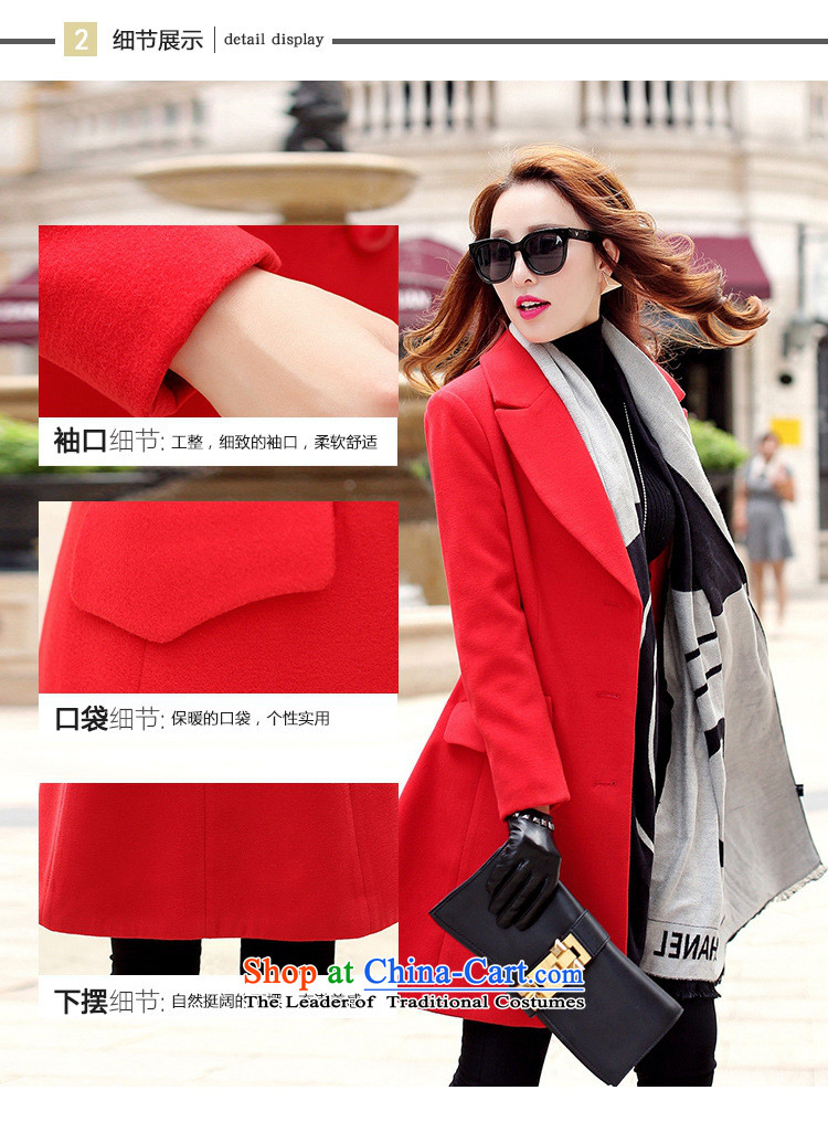 Korean figure Connie of autumn and winter 2015 on new red cloak large western-style suit for Korea? Edition small incense wind jacket girl in gross? long wool Sau San a wool coat pink M picture, prices, brand platters! The elections are supplied in the national character of distribution, so action, buy now enjoy more preferential! As soon as possible.