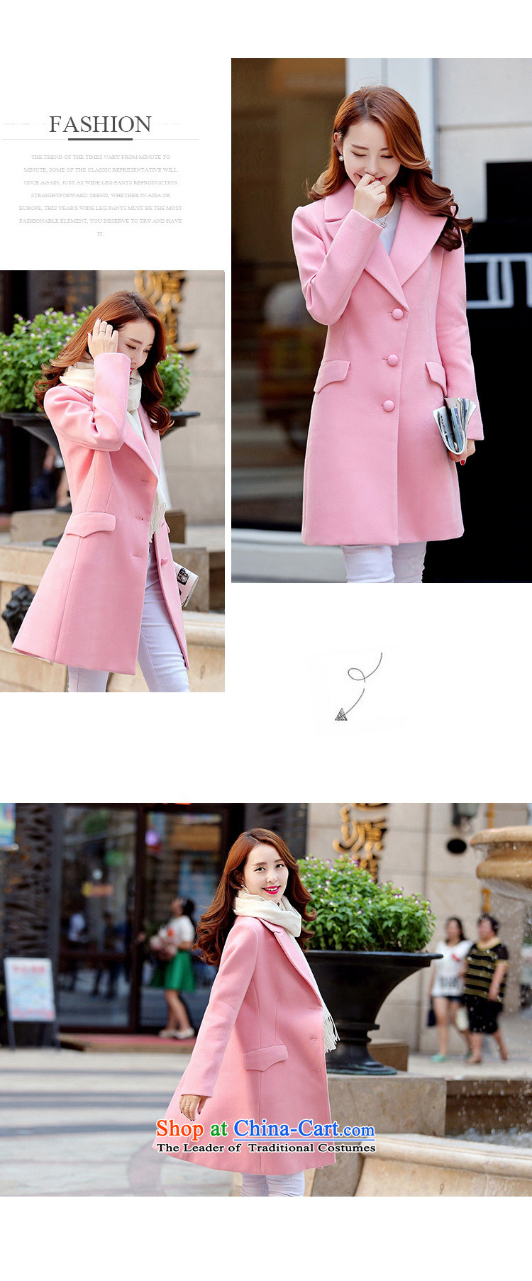 Korean figure Connie of autumn and winter 2015 on new red cloak large western-style suit for Korea? Edition small incense wind jacket girl in gross? long wool Sau San a wool coat pink M picture, prices, brand platters! The elections are supplied in the national character of distribution, so action, buy now enjoy more preferential! As soon as possible.