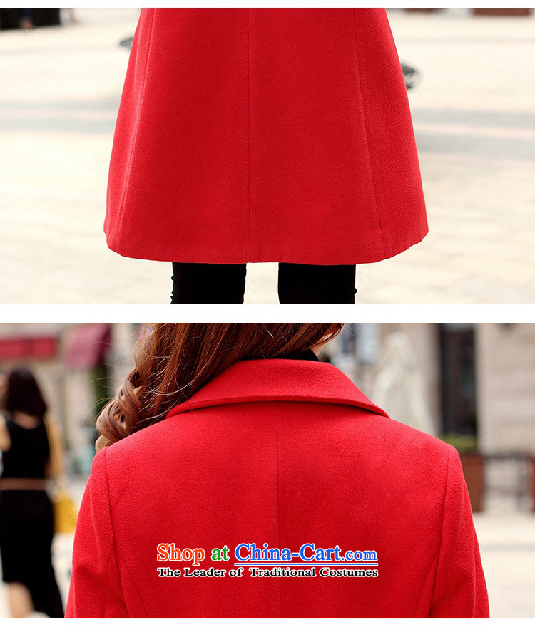 Korean figure Connie of autumn and winter 2015 on new red cloak large western-style suit for Korea? Edition small incense wind jacket girl in gross? long wool Sau San a wool coat pink M picture, prices, brand platters! The elections are supplied in the national character of distribution, so action, buy now enjoy more preferential! As soon as possible.