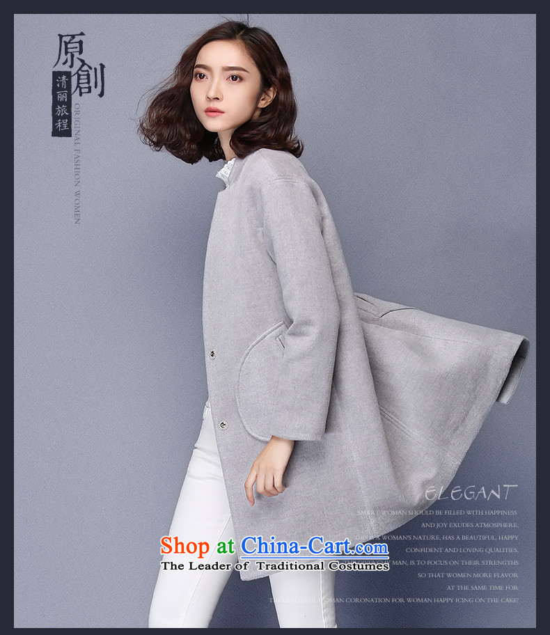 The Greek Golden Harvest Year 2015 Van Gogh autumn and winter new stylish and simple pure colors in the collar long suit small wild beauty?  66012 jacket gray hair S picture, prices, brand platters! The elections are supplied in the national character of distribution, so action, buy now enjoy more preferential! As soon as possible.