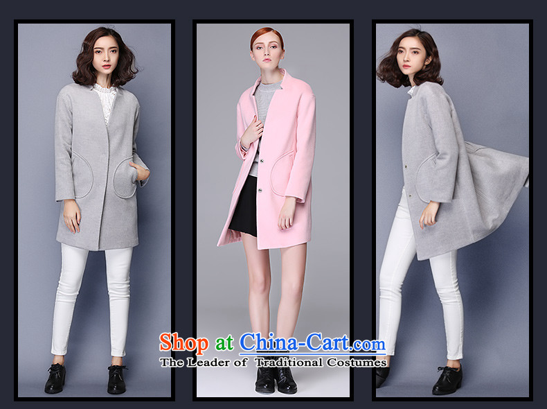 The Greek Golden Harvest Year 2015 Van Gogh autumn and winter new stylish and simple pure colors in the collar long suit small wild beauty?  66012 jacket gray hair S picture, prices, brand platters! The elections are supplied in the national character of distribution, so action, buy now enjoy more preferential! As soon as possible.