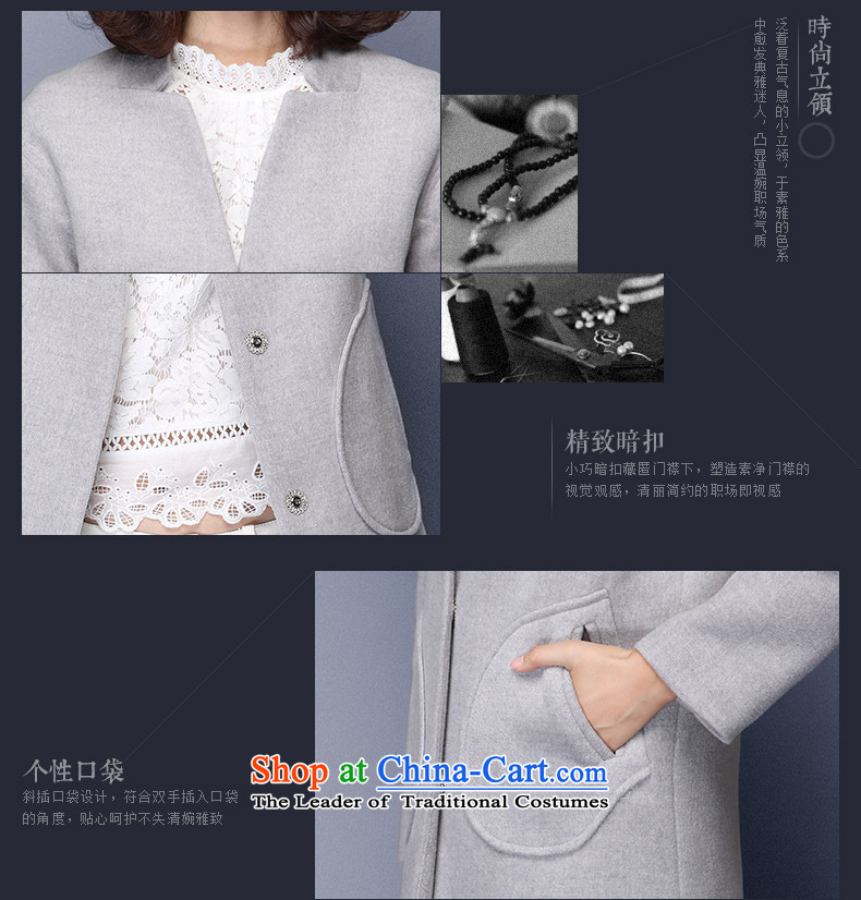 The Greek Golden Harvest Year 2015 Van Gogh autumn and winter new stylish and simple pure colors in the collar long suit small wild beauty?  66012 jacket gray hair S picture, prices, brand platters! The elections are supplied in the national character of distribution, so action, buy now enjoy more preferential! As soon as possible.