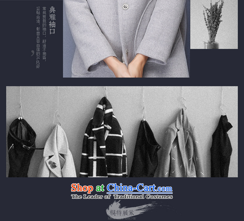 The Greek Golden Harvest Year 2015 Van Gogh autumn and winter new stylish and simple pure colors in the collar long suit small wild beauty?  66012 jacket gray hair S picture, prices, brand platters! The elections are supplied in the national character of distribution, so action, buy now enjoy more preferential! As soon as possible.