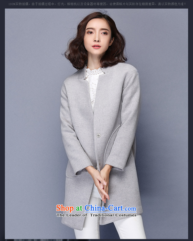 The Greek Golden Harvest Year 2015 Van Gogh autumn and winter new stylish and simple pure colors in the collar long suit small wild beauty?  66012 jacket gray hair S picture, prices, brand platters! The elections are supplied in the national character of distribution, so action, buy now enjoy more preferential! As soon as possible.