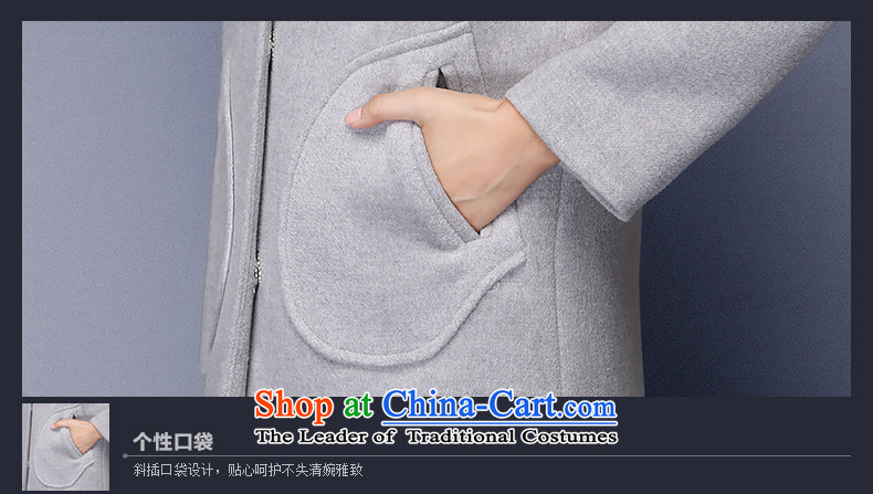 The Greek Golden Harvest Year 2015 Van Gogh autumn and winter new stylish and simple pure colors in the collar long suit small wild beauty?  66012 jacket gray hair S picture, prices, brand platters! The elections are supplied in the national character of distribution, so action, buy now enjoy more preferential! As soon as possible.