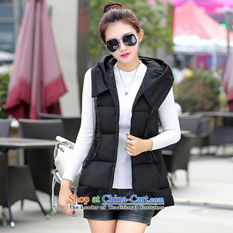 Mr James TIEN Yi in Korea, a long cotton clothing is a king Sau San code girl for winter jackets vest Ms. female feather cotton ma focused girls' Graphics thin thick black XXXL, autumn sister Jun Yi Han (JUNYIHAN) , , , shopping on the Internet