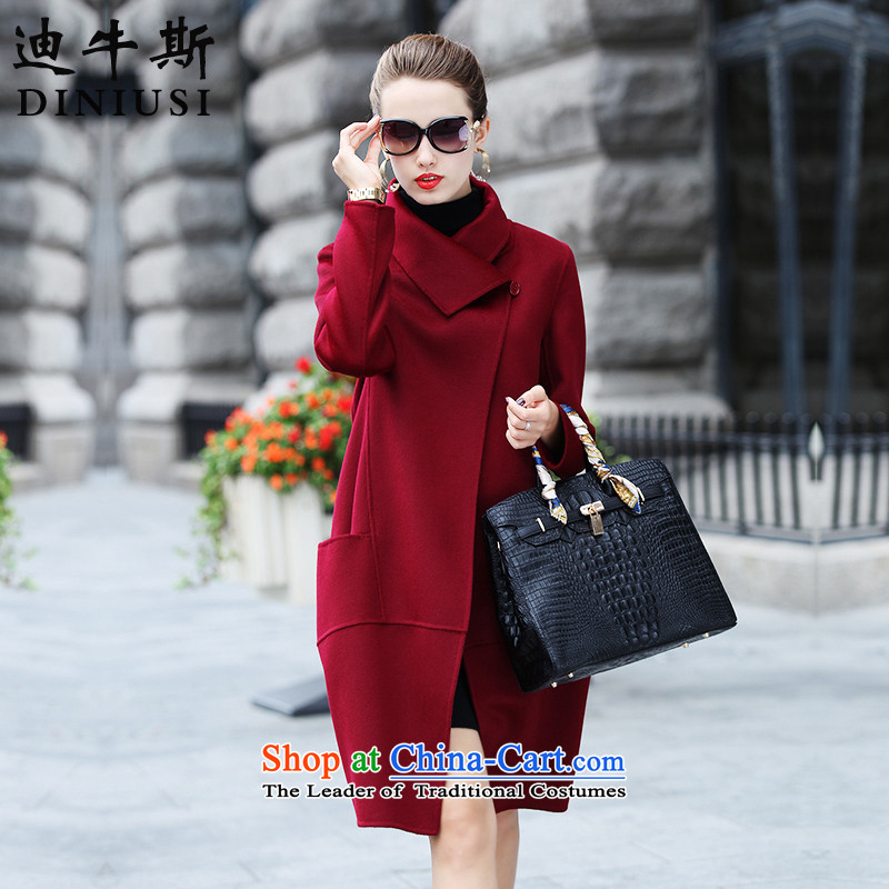The achievement of the 2015 autumn and winter new Korean fashion in the Sau San? long double-sided female jacket coat gross XXL, violets, Deere shopping on the Internet has been pressed.