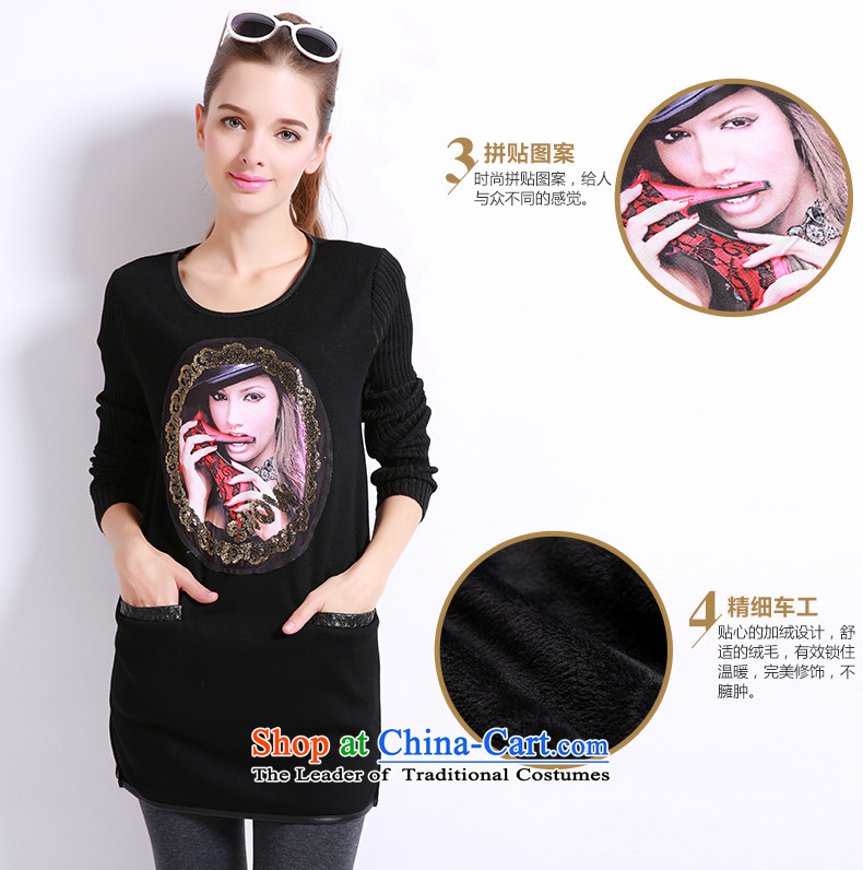 Luo Shani flower code women fall inside sweater thick mm to xl thick, Hin thin, warm clothes 13269 plus lint-free, forming the black 6XL picture, prices, brand platters! The elections are supplied in the national character of distribution, so action, buy now enjoy more preferential! As soon as possible.