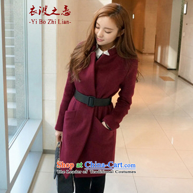 Yi love wave 2015 autumn and winter new larger version in Korea Sau San long wool coat jacket female 802? red XXL, Yi Wave Love , , , shopping on the Internet